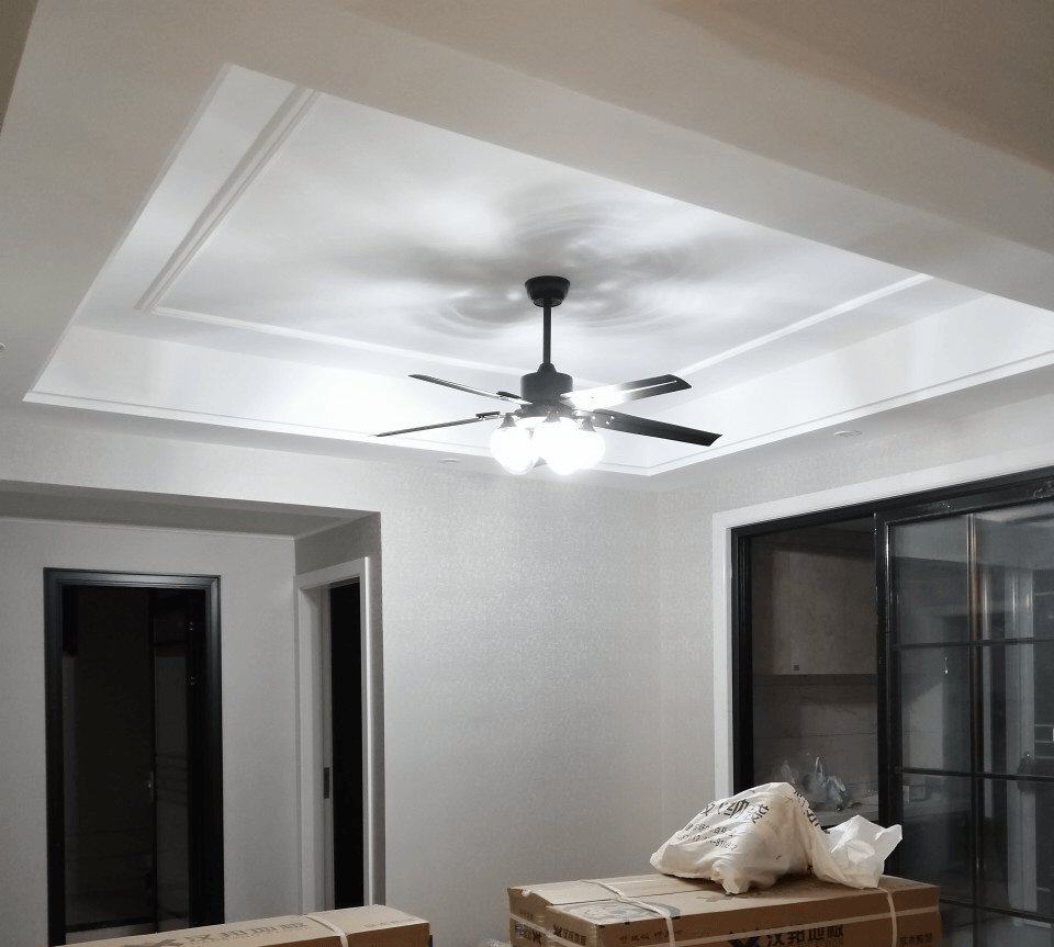 Vintage Industrial Black Ceiling Fan with Glass Globe Lighting and Three Speed Motor