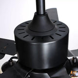 Vintage Industrial Black Ceiling Fan with Glass Globe Lighting and Three Speed Motor