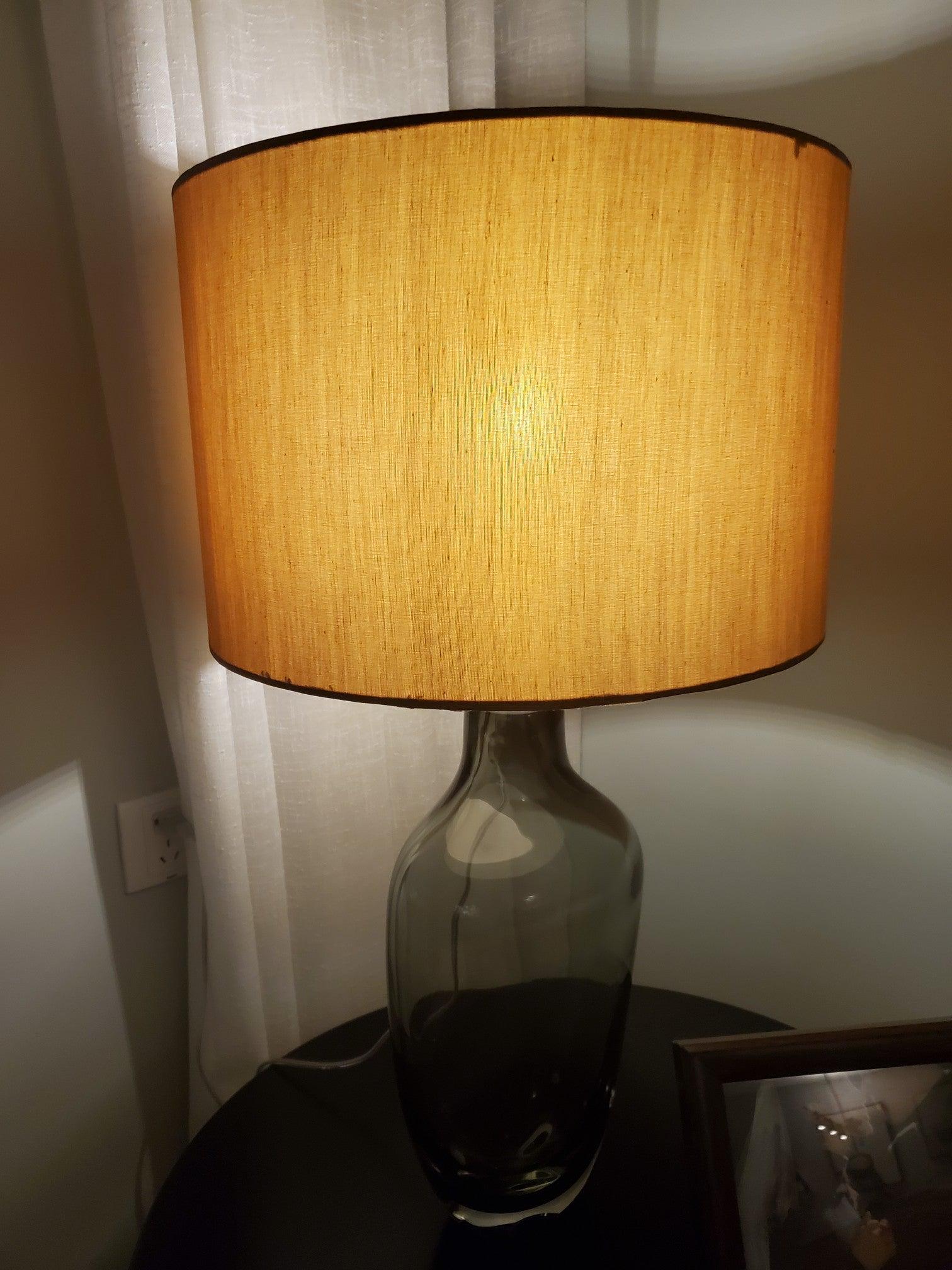 Luxury Smoky Glazed Crystal Table Lamp with Fabric Shade for Elegant Bedroom Lighting