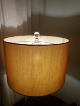 Luxury Smoky Glazed Crystal Table Lamp with Fabric Shade for Elegant Bedroom Lighting