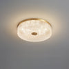 Modern Striped Glass Flush Mount Ceiling Light with Brass Finish and Integrated LED
