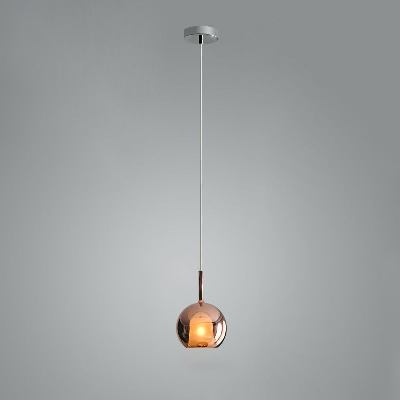 Glo Modern Glass Globe Pendant Light with Metallic Finish for Interior Lighting