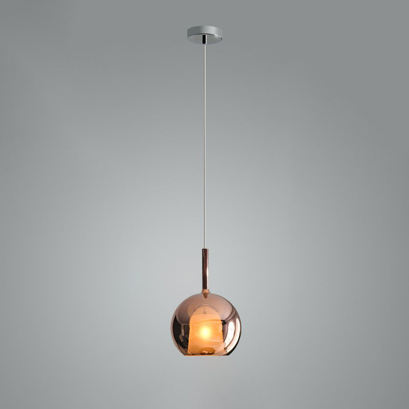 Glo Modern Glass Globe Pendant Light with Metallic Finish for Interior Lighting
