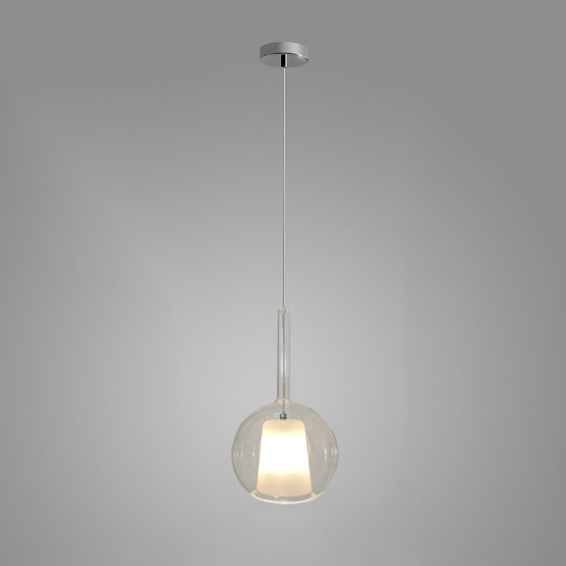 Glo Modern Glass Globe Pendant Light with Metallic Finish for Interior Lighting