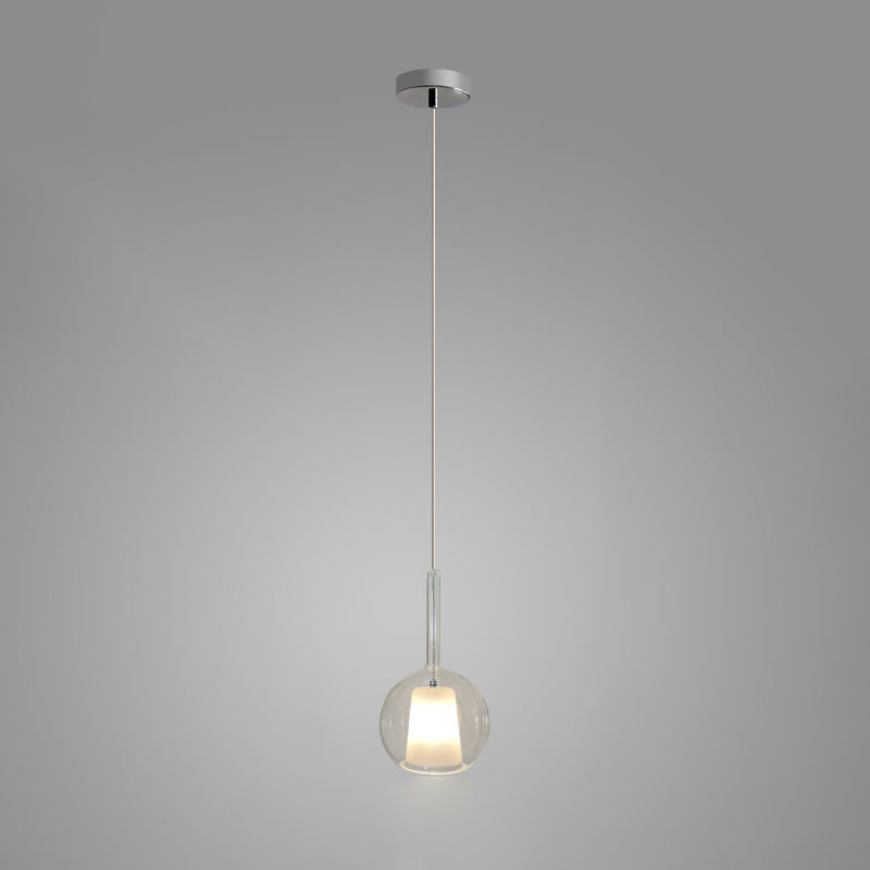 Glo Modern Glass Globe Pendant Light with Metallic Finish for Interior Lighting