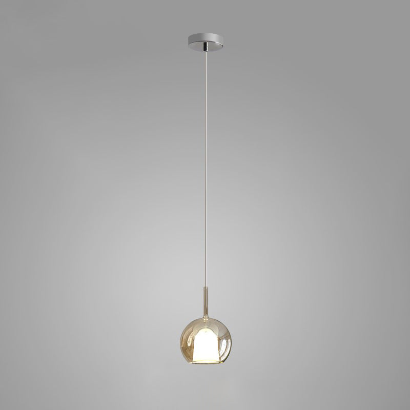 Glo Modern Glass Globe Pendant Light with Metallic Finish for Interior Lighting
