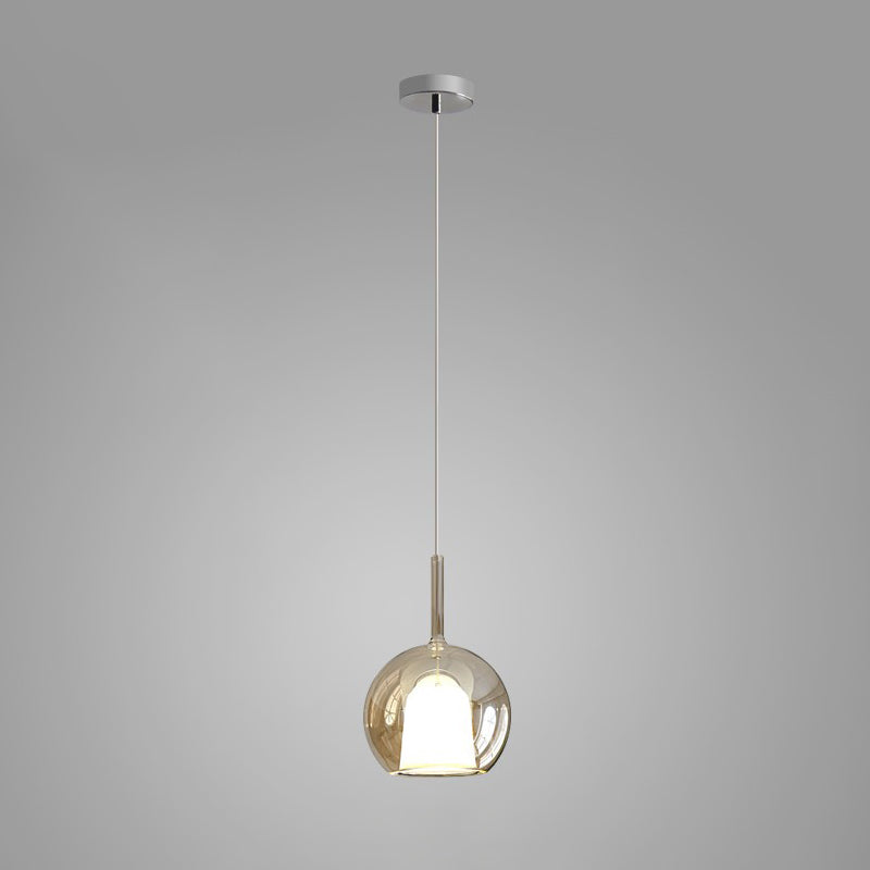 Glo Modern Glass Globe Pendant Light with Metallic Finish for Interior Lighting