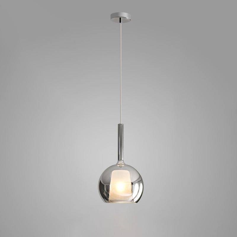 Glo Modern Glass Globe Pendant Light with Metallic Finish for Interior Lighting