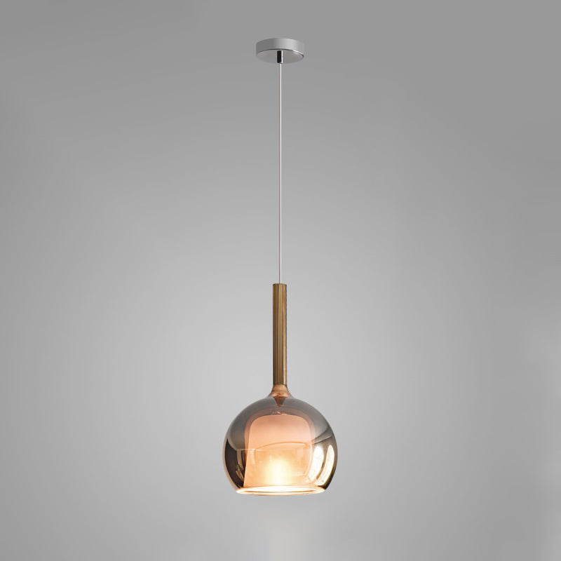 Glo Modern Glass Globe Pendant Light with Metallic Finish for Interior Lighting