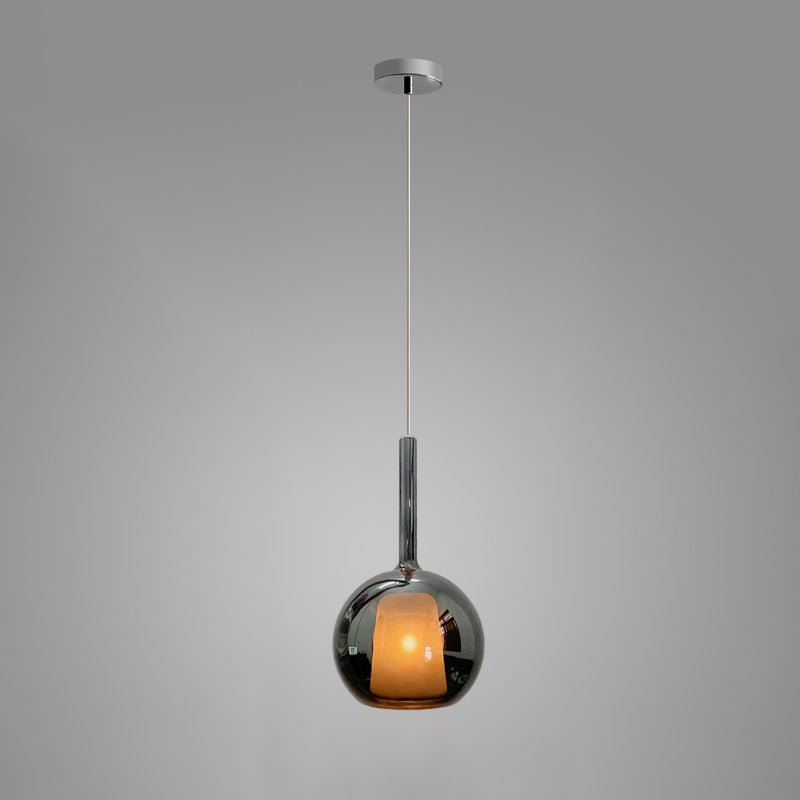 Glo Modern Glass Globe Pendant Light with Metallic Finish for Interior Lighting