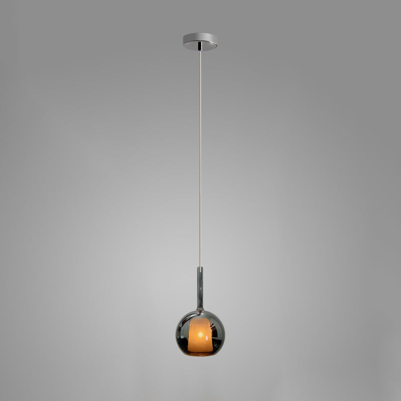 Glo Modern Glass Globe Pendant Light with Metallic Finish for Interior Lighting