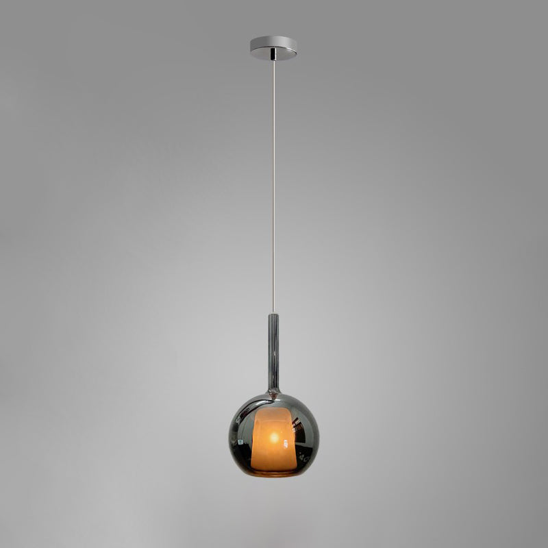 Glo Modern Glass Globe Pendant Light with Metallic Finish for Interior Lighting