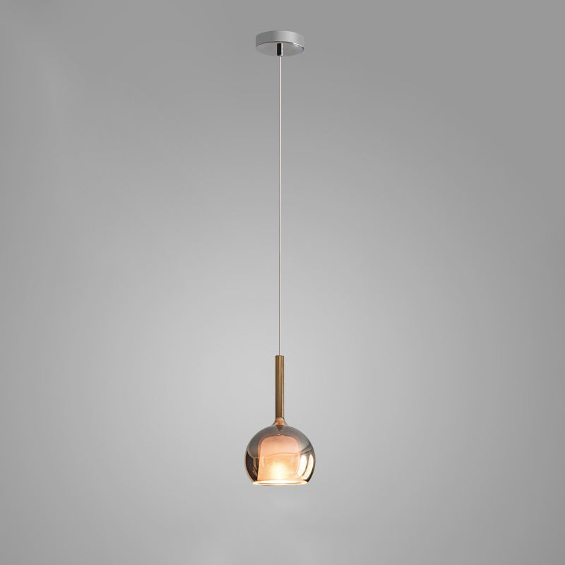 Glo Modern Glass Globe Pendant Light with Metallic Finish for Interior Lighting