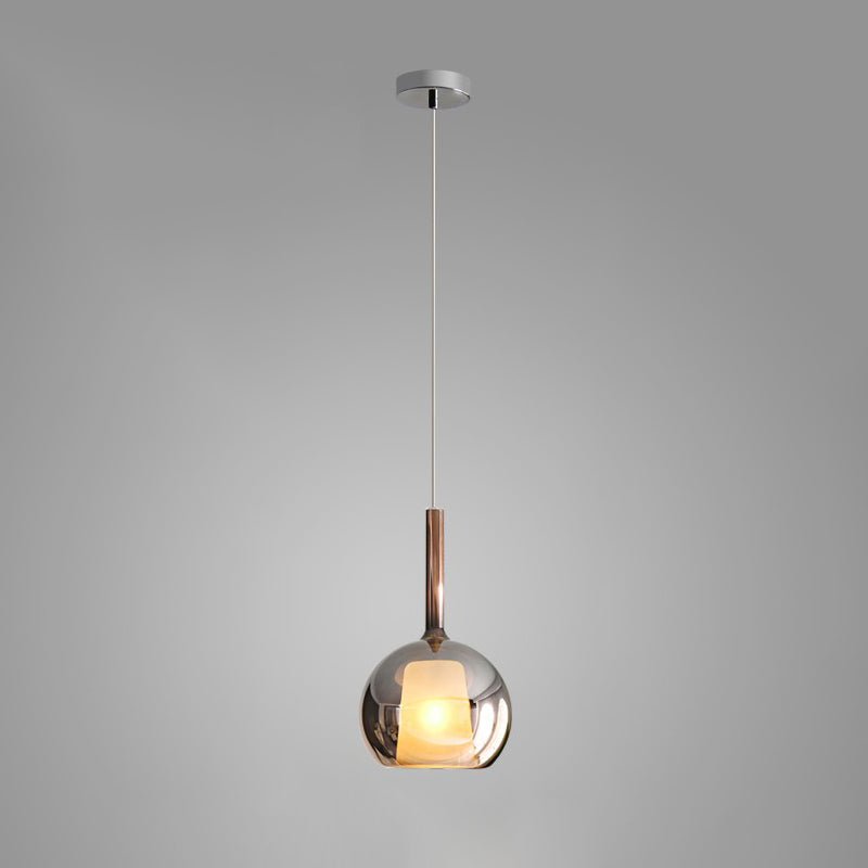 Glo Modern Glass Globe Pendant Light with Metallic Finish for Interior Lighting