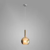 Glo Modern Glass Globe Pendant Light with Metallic Finish for Interior Lighting