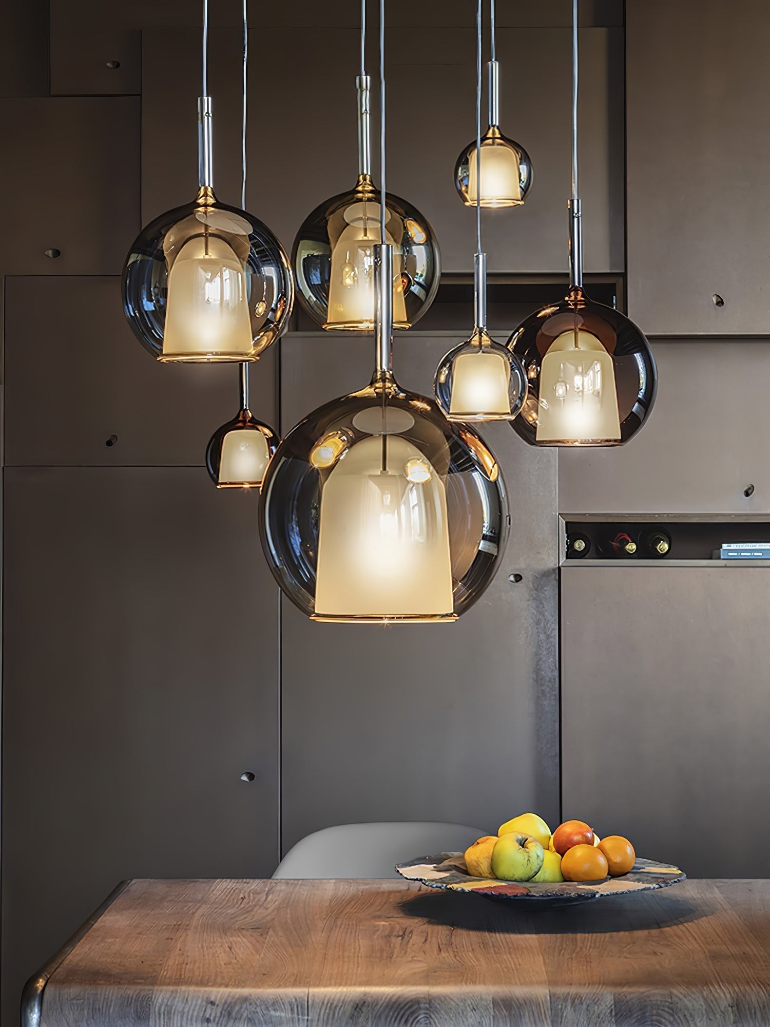 Glo Modern Glass Globe Pendant Light with Metallic Finish for Interior Lighting