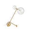 Modern Gold Metal Pearl Globe Table Lamp with Blown Glass Shade for Living Room