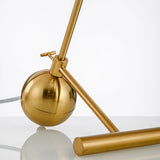 Modern Gold Metal Pearl Globe Table Lamp with Blown Glass Shade for Living Room