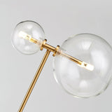 Modern Gold Metal Pearl Globe Table Lamp with Blown Glass Shade for Living Room