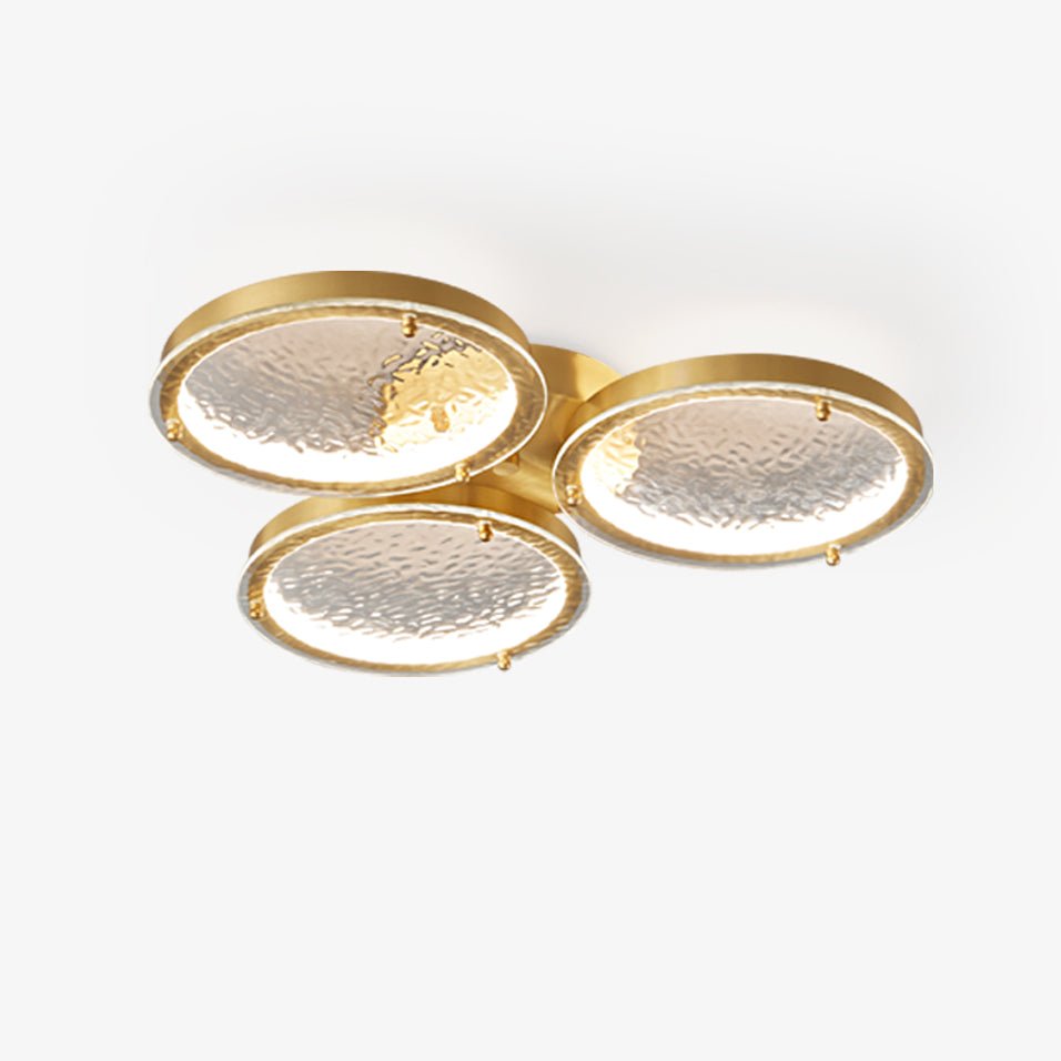 Modern Brass Interconnected Circular LED Flush Mount Ceiling Lighting