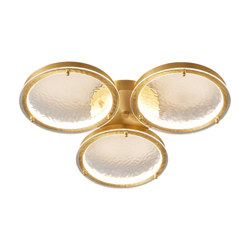 Modern Brass Interconnected Circular LED Flush Mount Ceiling Lighting