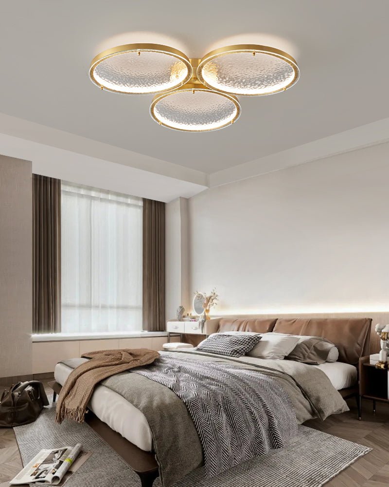 Modern Brass Interconnected Circular LED Flush Mount Ceiling Lighting