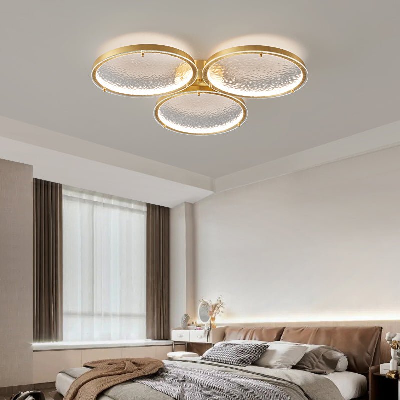 Modern Brass Interconnected Circular LED Flush Mount Ceiling Lighting