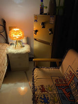 Romantic Goose Feather Desk Lamp with Metal Tripod Stand for Bedside and Accent Lighting