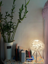 Romantic Goose Feather Desk Lamp with Metal Tripod Stand for Bedside and Accent Lighting