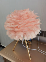 Romantic Goose Feather Desk Lamp with Metal Tripod Stand for Bedside and Accent Lighting