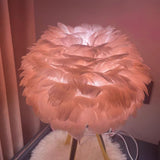 Romantic Goose Feather Desk Lamp with Metal Tripod Stand for Bedside and Accent Lighting