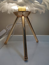 Romantic Goose Feather Desk Lamp with Metal Tripod Stand for Bedside and Accent Lighting