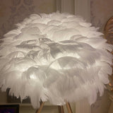 Romantic Goose Feather Desk Lamp with Metal Tripod Stand for Bedside and Accent Lighting