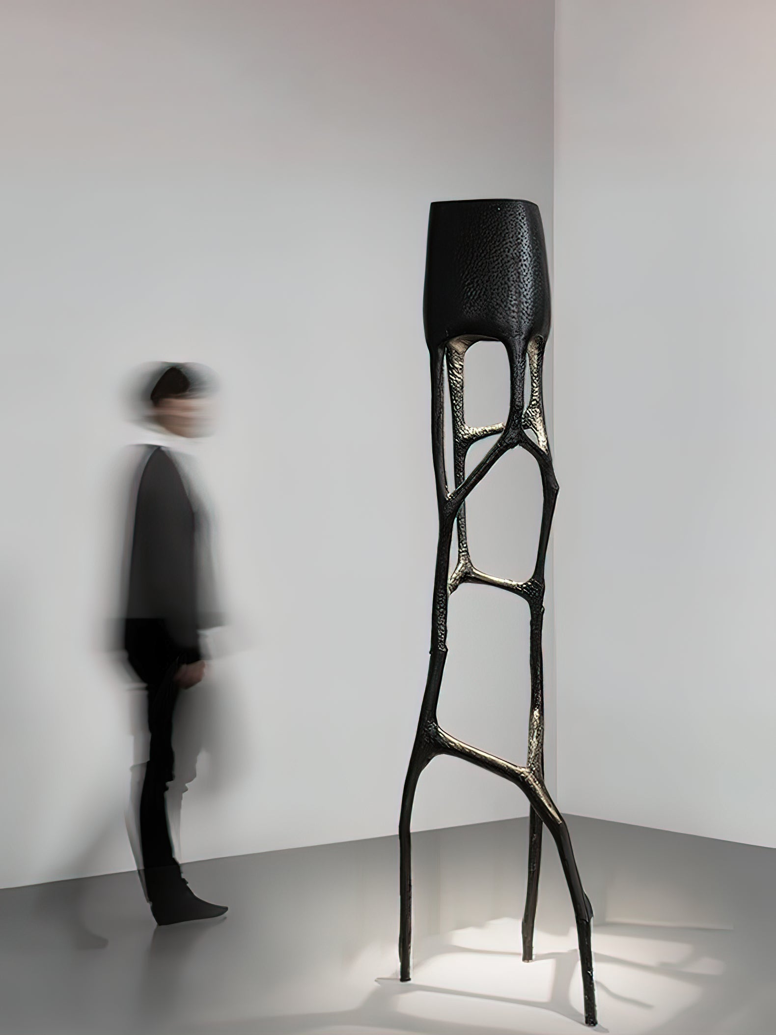 Modern Gothic Sculptural Floor Lamp Organic Web Style Torchiere Light for Art Inspired Interiors