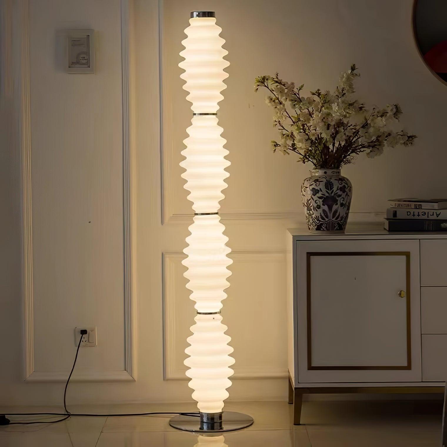 Modern Grand Collier Blown Glass Floor Lamp Chrome Standing Ambient Light for Living Room