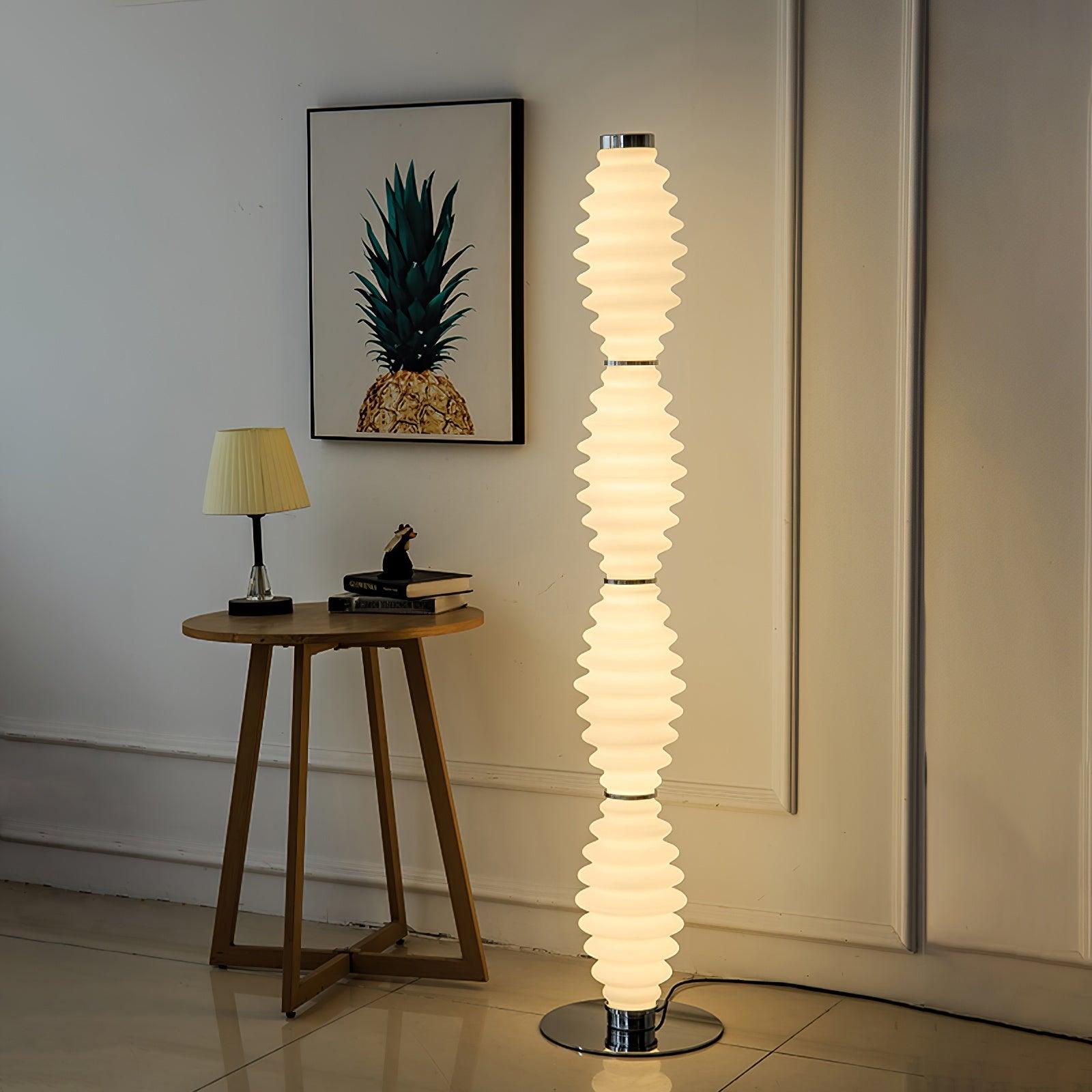 Modern Grand Collier Blown Glass Floor Lamp Chrome Standing Ambient Light for Living Room