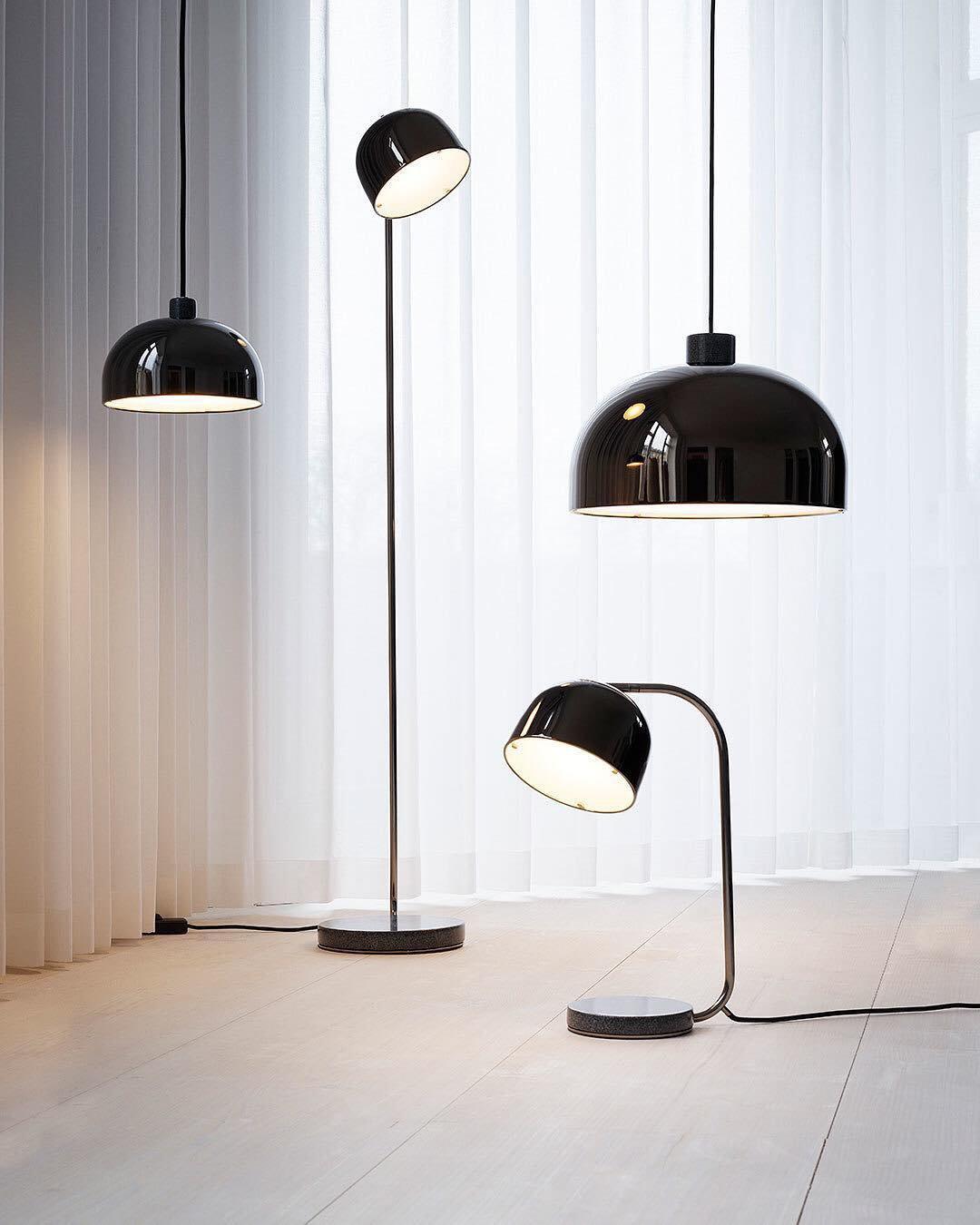 Modern Grant Tall Standing Floor Lamp with Granite Base and Adjustable Metal Shade