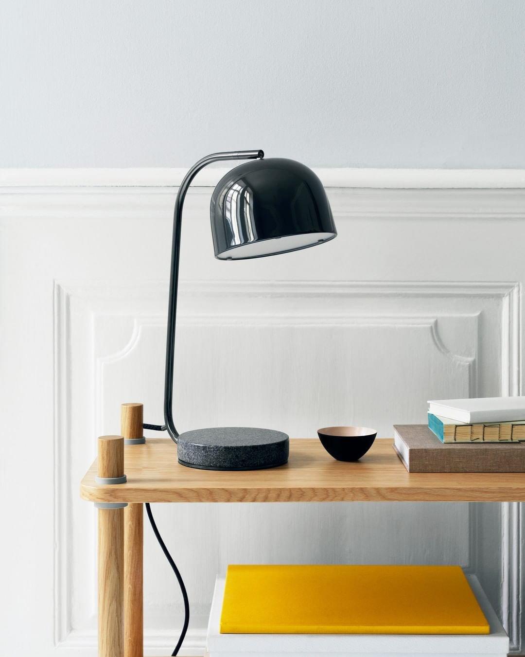 Grant Modern Marble Base Table Lamp with Adjustable Tilt Metal Shade for Bedside and Living Room