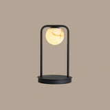 Geometric Alabaster Accent Desk Lamp with Downward Spotlight for Indoor Decor