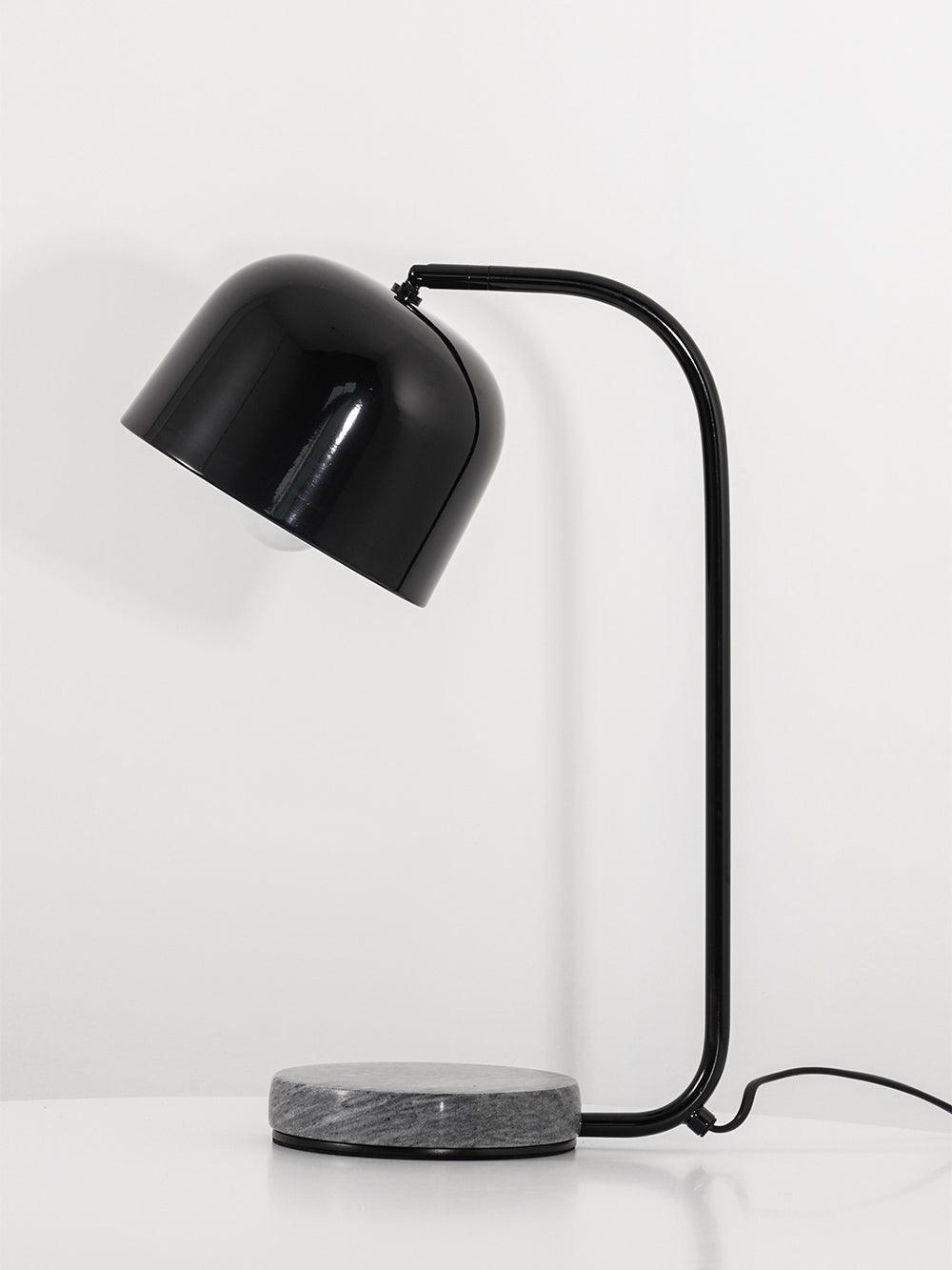 Grant Modern Marble Base Table Lamp with Adjustable Tilt Metal Shade for Bedside and Living Room