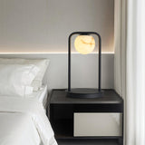 Geometric Alabaster Accent Desk Lamp with Downward Spotlight for Indoor Decor