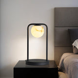 Geometric Alabaster Accent Desk Lamp with Downward Spotlight for Indoor Decor