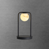 Geometric Alabaster Accent Desk Lamp with Downward Spotlight for Indoor Decor