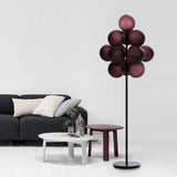 Modern Grape Cluster Glass Floor Lamp Matte Black Tall Standing Light for Living Room
