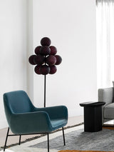 Modern Grape Cluster Glass Floor Lamp Matte Black Tall Standing Light for Living Room