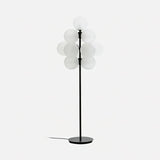 Modern Grape Cluster Glass Floor Lamp Matte Black Tall Standing Light for Living Room