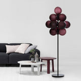 Modern Grape Cluster Glass Floor Lamp Matte Black Tall Standing Light for Living Room