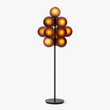 Modern Grape Cluster Glass Floor Lamp Matte Black Tall Standing Light for Living Room