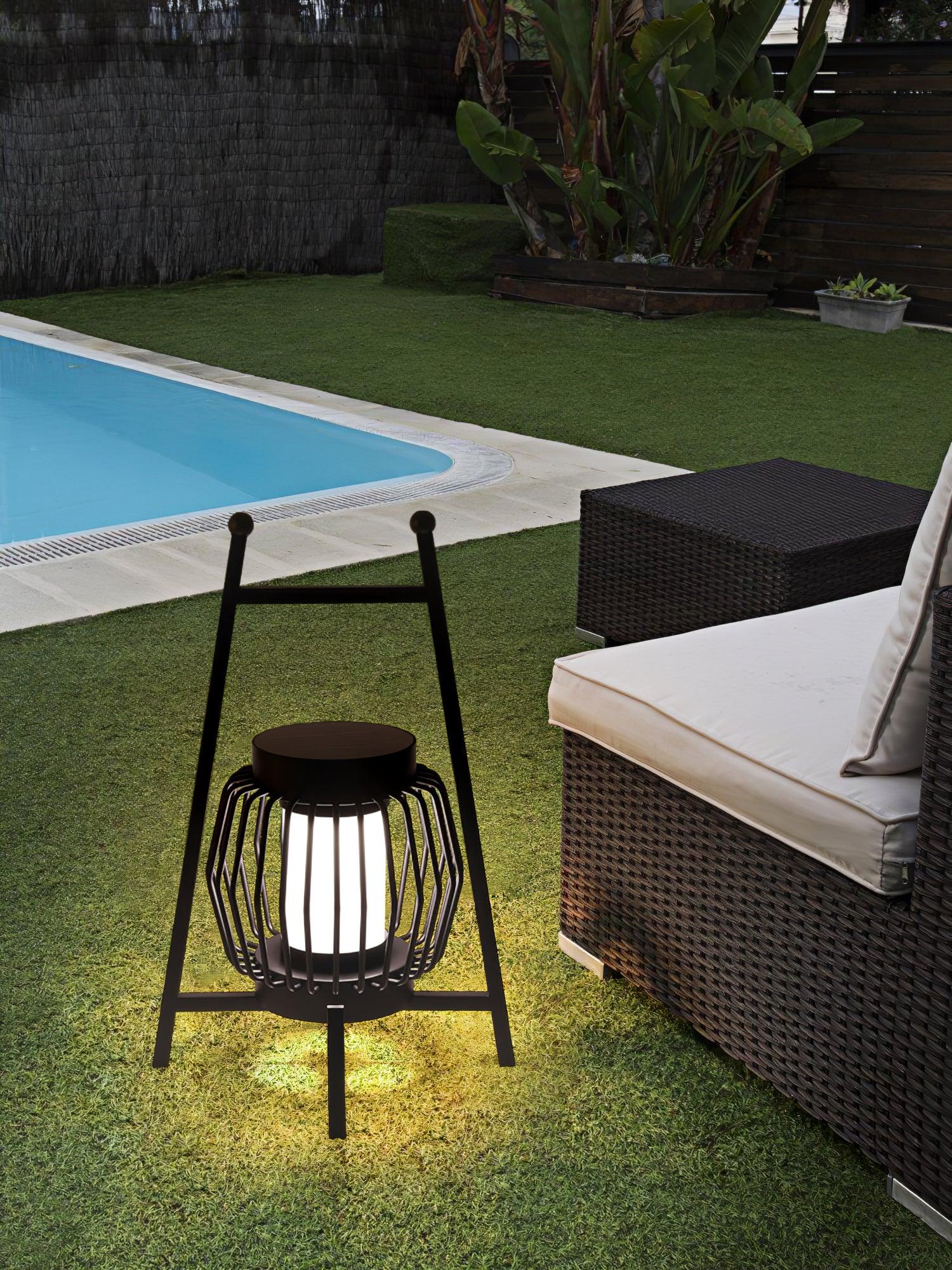 Grau Portable LED Outdoor Desk Lamp Waterproof Decorative Table Light for Lawns and Gardens