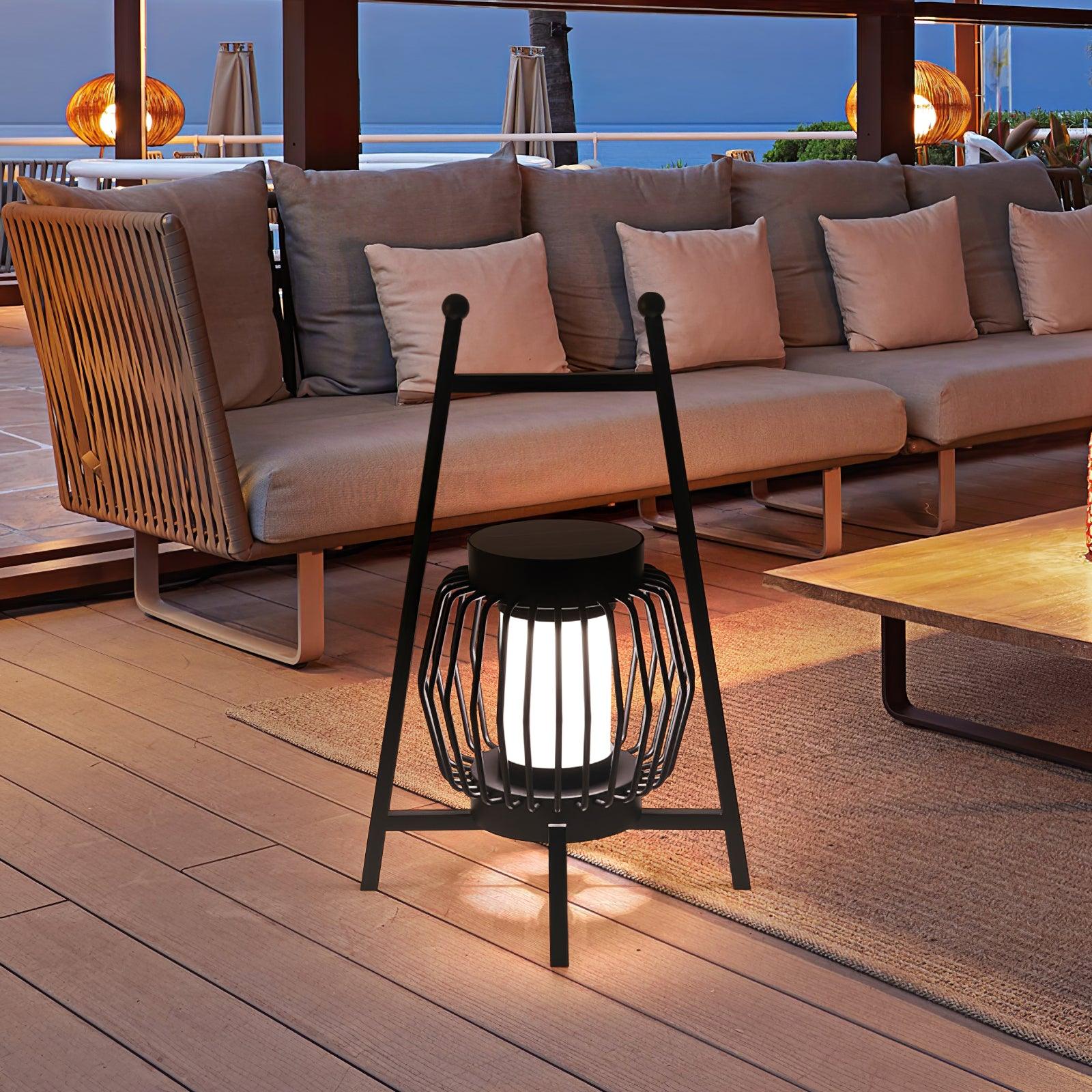 Grau Portable LED Outdoor Desk Lamp Waterproof Decorative Table Light for Lawns and Gardens